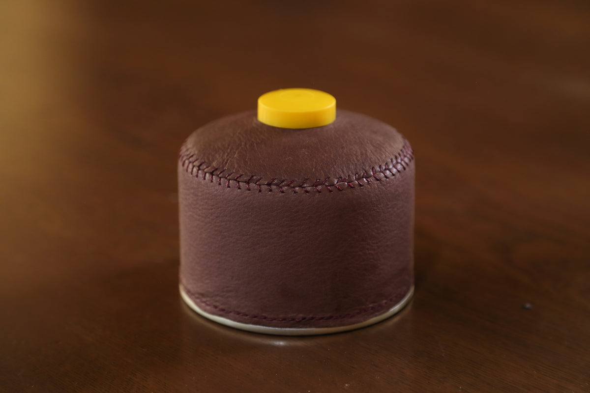 ガス缶カバー OD缶 250サイズ 鹿レザー ハンドメイド（ダークブラウン