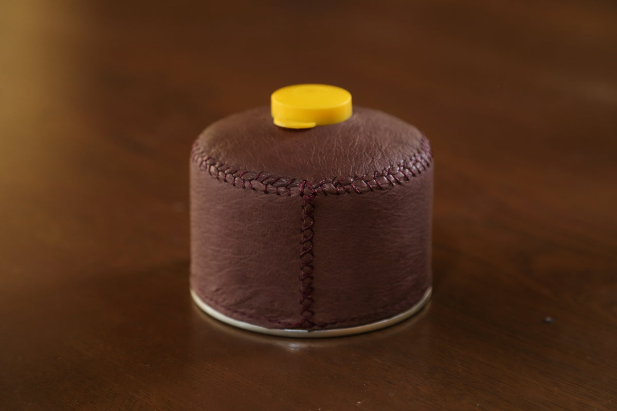 ガス缶カバー OD缶 250サイズ 鹿レザー ハンドメイド（ダークブラウン